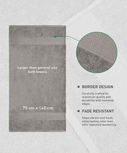Urban Comfort Bath Towel, Charcoal| 450 GSM Cotton
