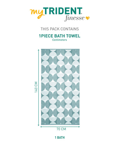 Finesse Fashion Bath Towel, 600 GSM, Cotton Rich, Mineral Blue