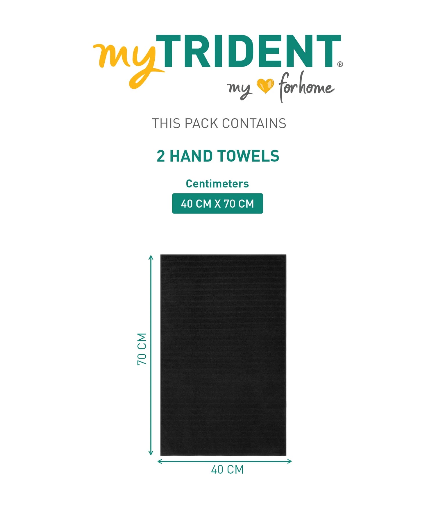Quick Dry 2 Pc Hand Towel, Black|400 GSM Cotton