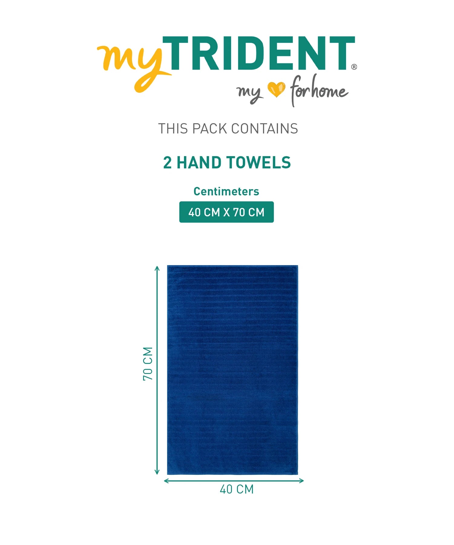 Quick Dry 2 Pc Hand Towel, Navy Blue|400 GSM Cotton