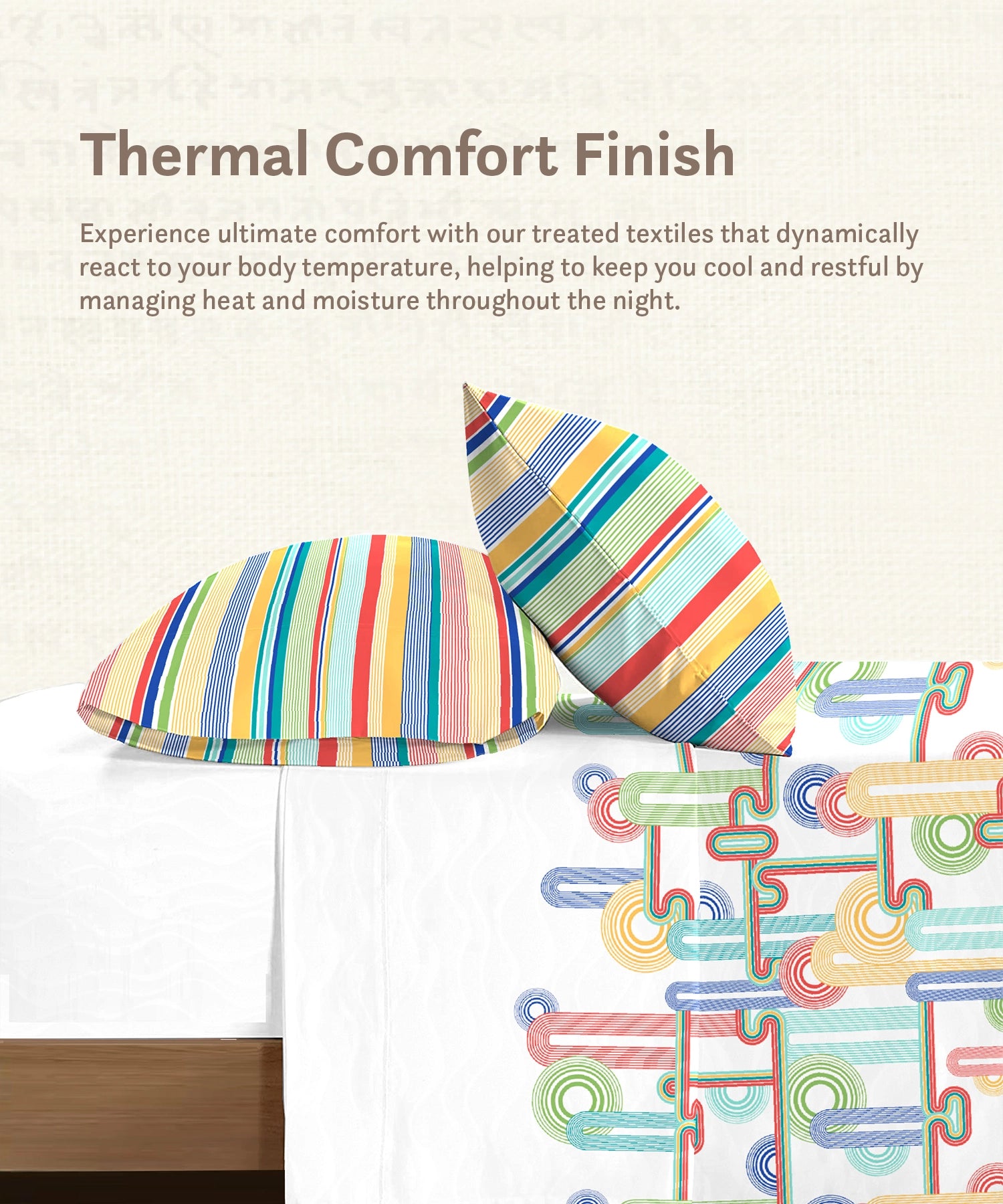 Classic Prakriti King Bedsheet Set, Urja|210 TC Cotton|2 Pillow Covers