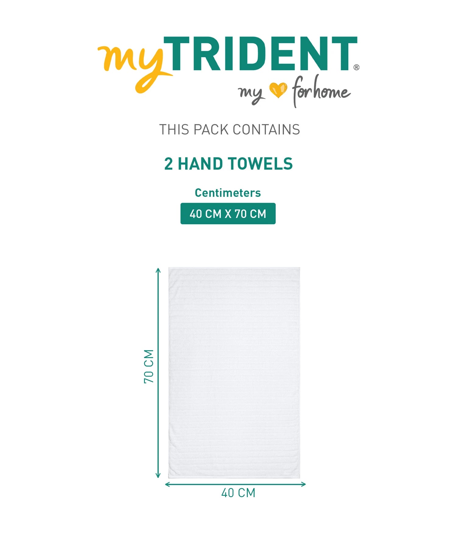 Quick Dry 2 Pc Hand Towel, White|400 GSM Cotton