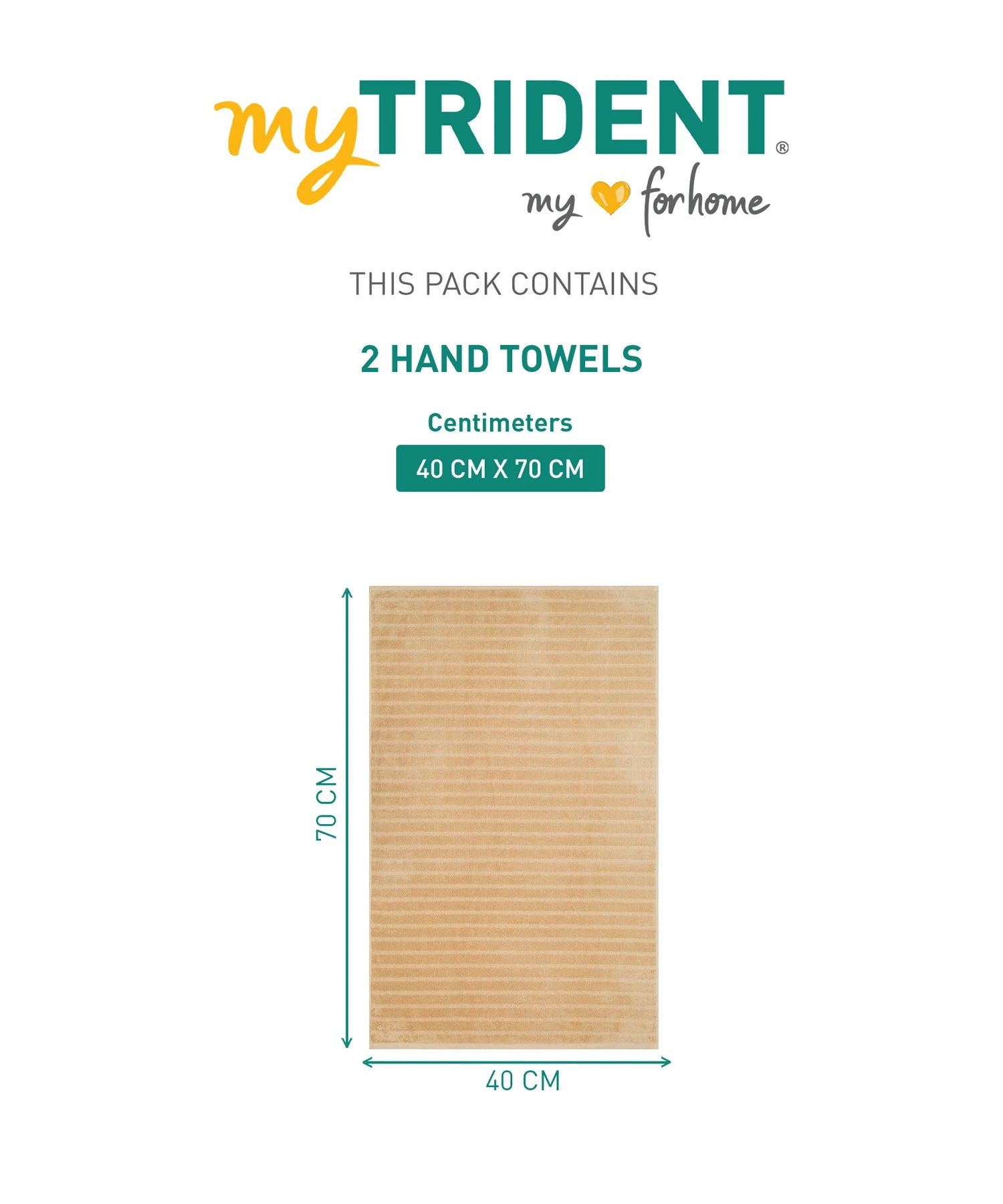 Quick Dry 2 Pc Hand Towel, Beige|400 GSM Cotton