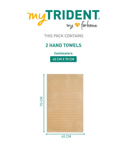 Quick Dry 2 Pc Hand Towel, Beige|400 GSM Cotton