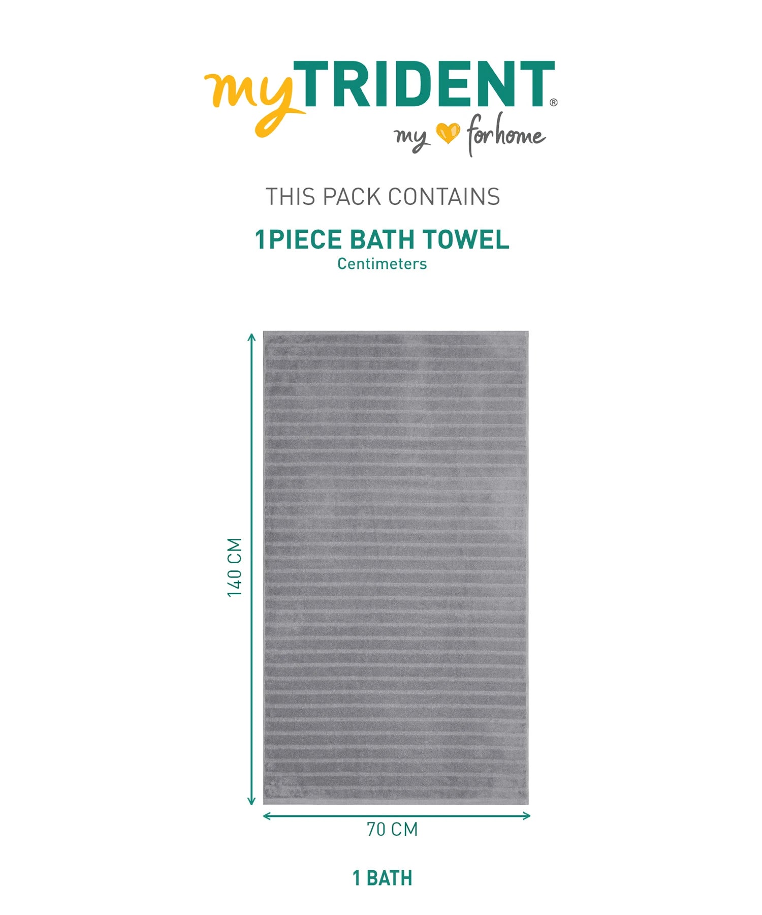 Quick Dry 1 Pc Bath Towel,Charcoal Grey|400 GSM Cotton