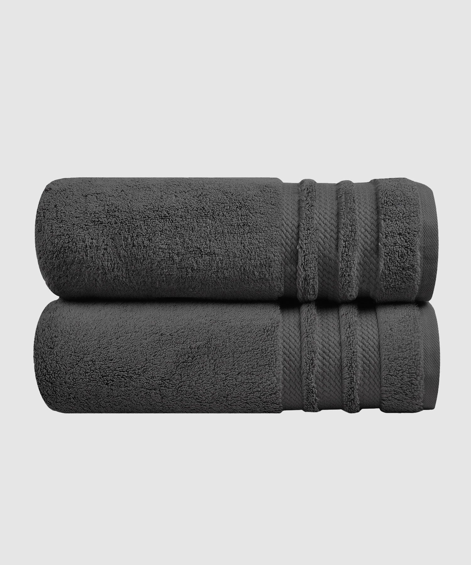 Luxury 2Pc Bath Towel Set , 625 Gsm, Charcoal