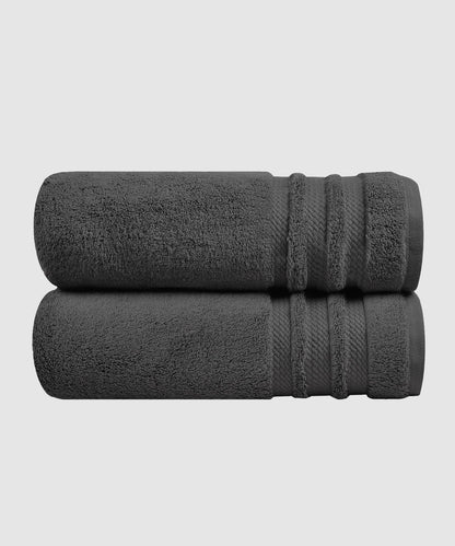 Luxury 2Pc Bath Towel Set , 625 Gsm, Charcoal