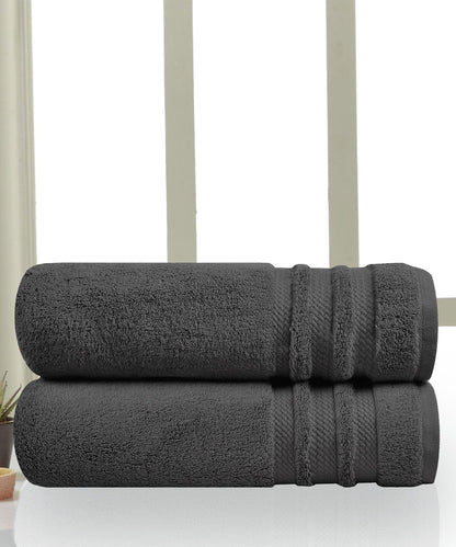 Luxury 2Pc Bath Towel Set , 625 Gsm, Charcoal