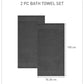 Luxury 2 PC Bath Towel Set, Charcoal