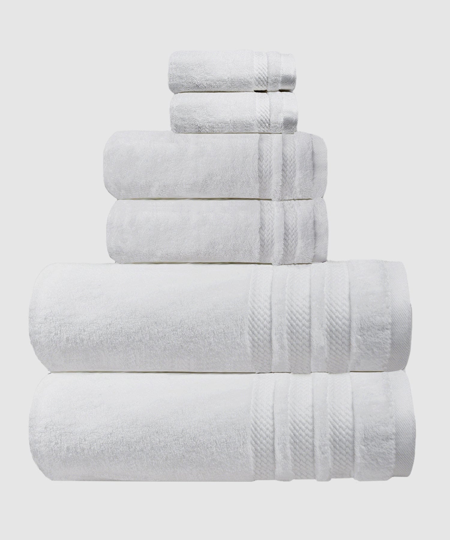 Luxury 6 Pc Towel set, 625 GSM, Antimicrobial, Premium Cotton, Purple