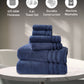 Luxury 6 PC Towel Set, Navy