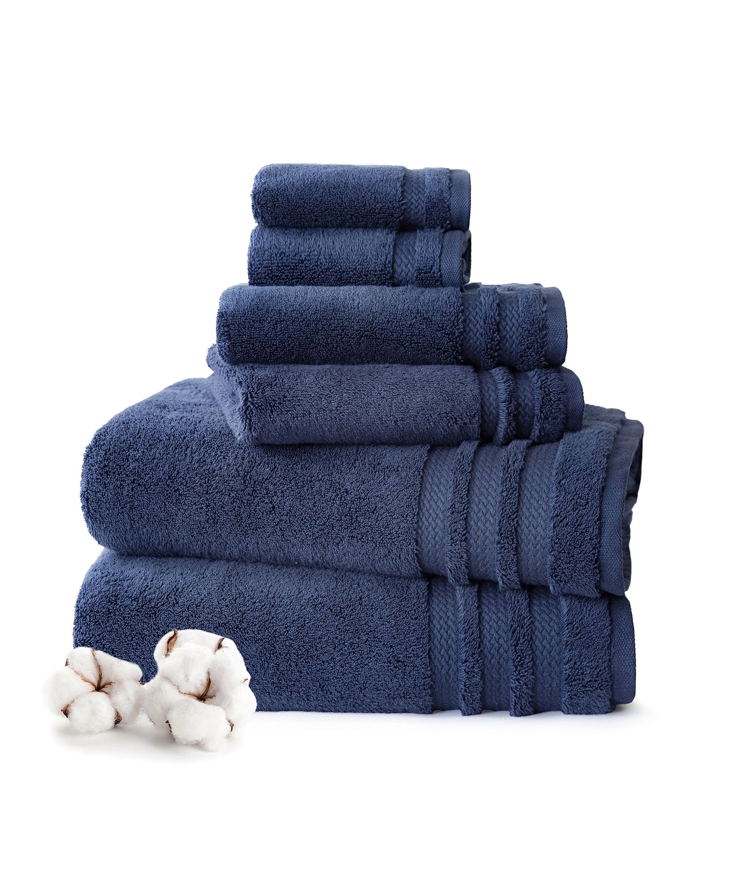 Luxury 6 PC Towel Set, Navy