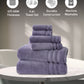 Luxury 6 Pc Towel set, 625 GSM, Antimicrobial, Premium Cotton, Purple