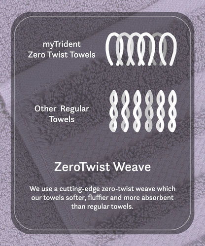 Luxury 6 Pc Towel set, 625 GSM, Antimicrobial, Premium Cotton, Purple