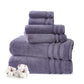 Luxury 6 Pc Towel set, 625 GSM, Antimicrobial, Premium Cotton, Purple
