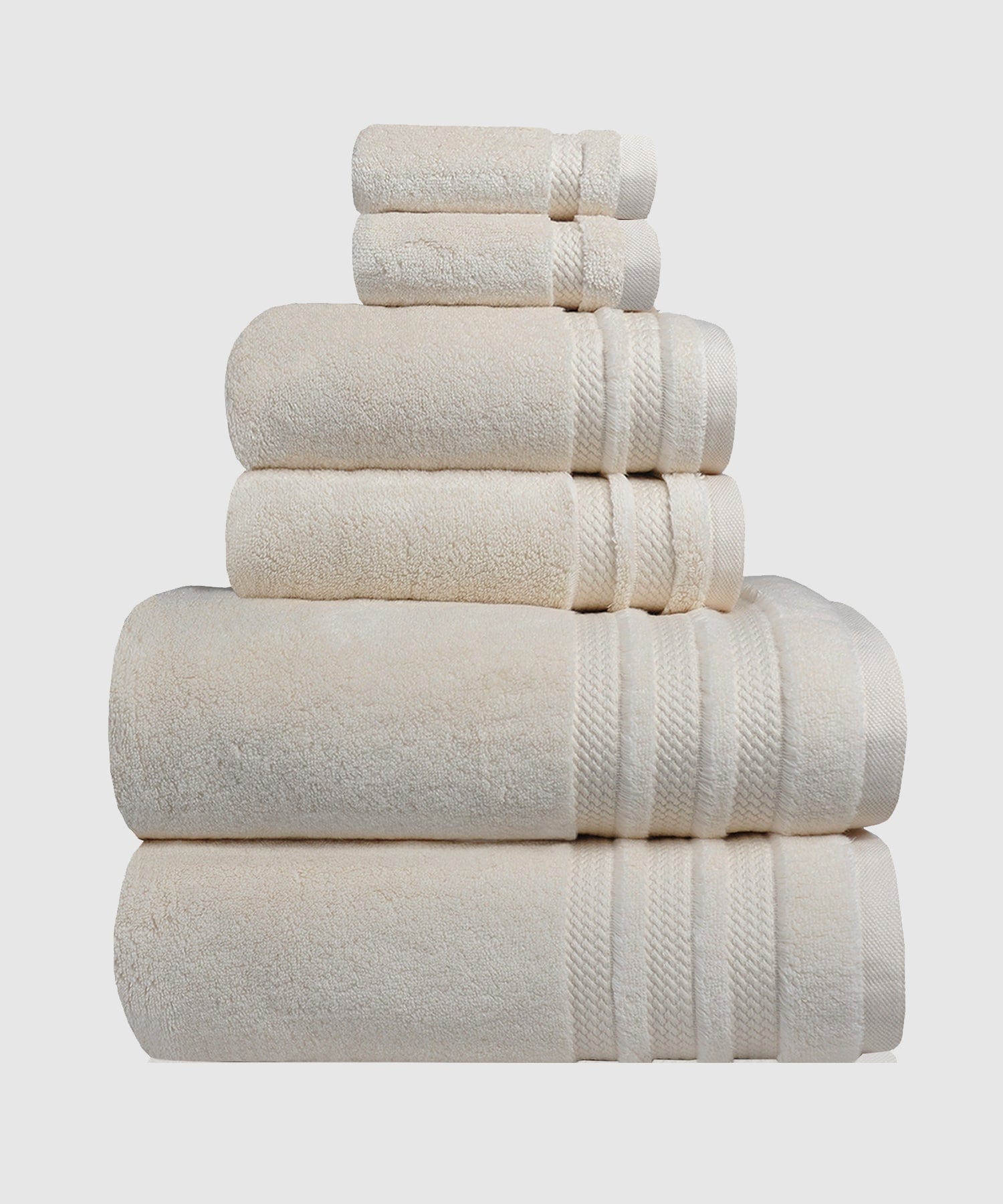 Luxury 6 Pc Towel set, 625 GSM, Antimicrobial, Premium Cotton, Linen