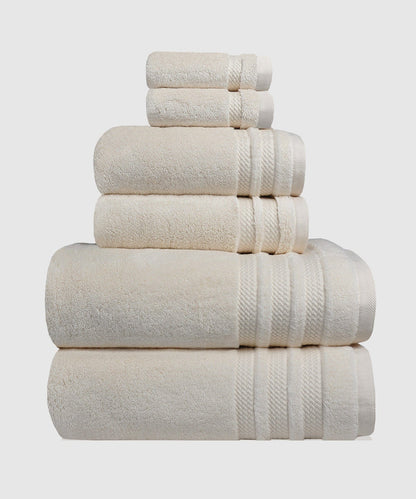 Luxury 6 Pc Towel set, 625 GSM, Antimicrobial, Premium Cotton, Linen