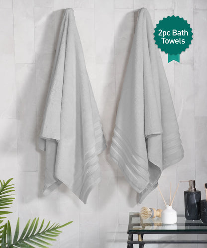 Luxury 2 PC Bath Towel Set, Grey