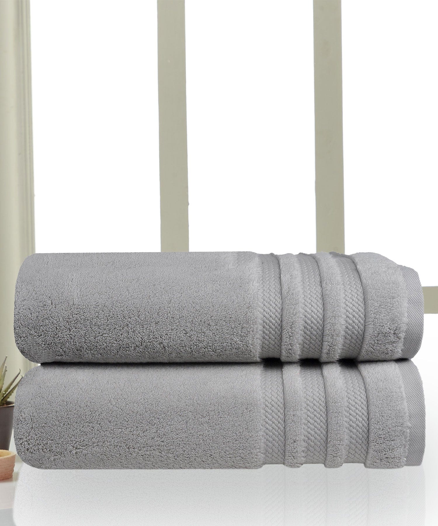 Luxury 2Pc Bath Towel Set , 625 Gsm, Grey