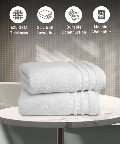 Luxury 2 PC Bath Towel Set, Grey
