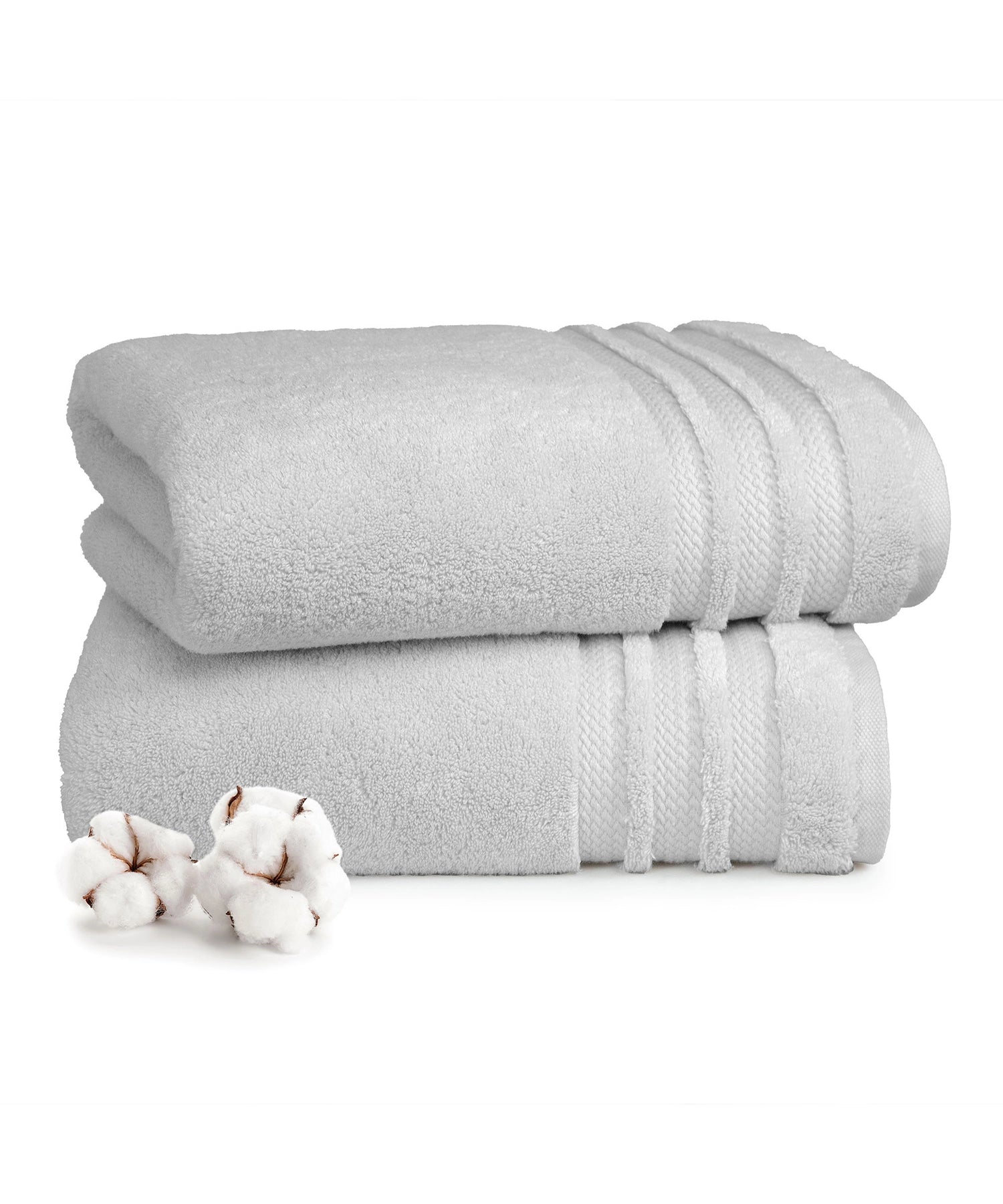 Luxury 2 PC Bath Towel Set, Grey