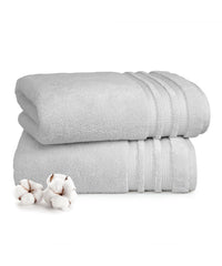 Luxury 2 PC Bath Towel Set, Grey|625 GSM Cotton|Anti Microbial
