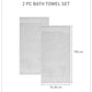 Luxury 2 PC Bath Towel Set, Grey
