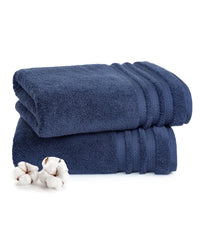 Luxury 2 PC Bath Towel Set, Navy|625 GSM Cotton|Anti Microbial