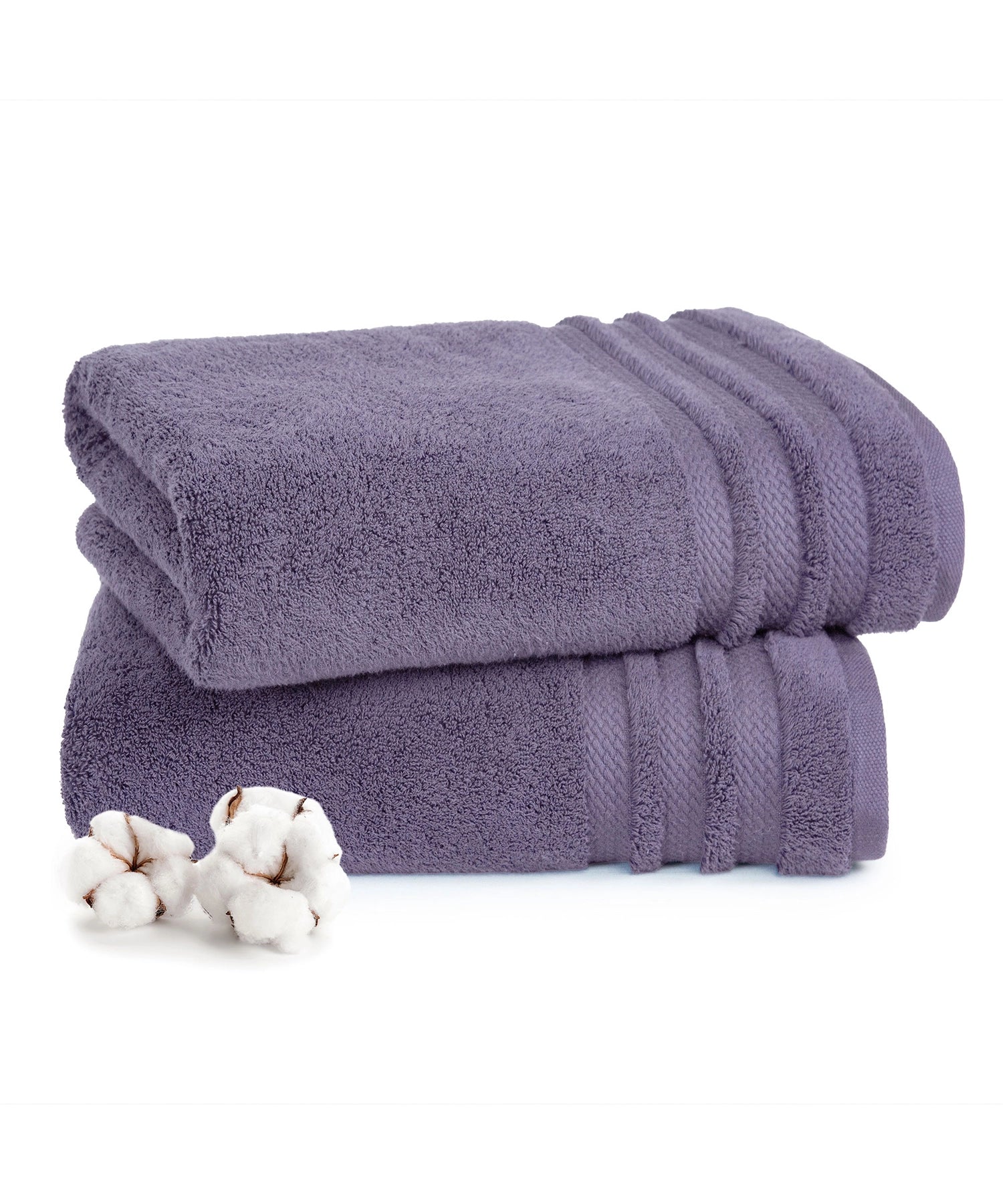 Luxury PC Bath Towel Set, Purple|625 GSM Cotton|Anti Microbial
