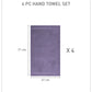 Luxury 4 Piece Hand Towels, 625 Gsm, Purple Ash