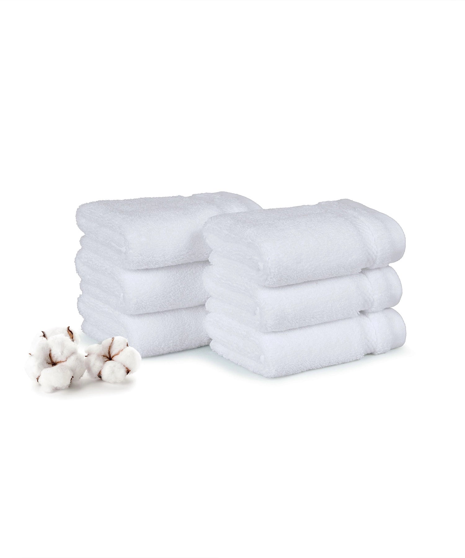 Luxury 6 PC Face Towel Set, White