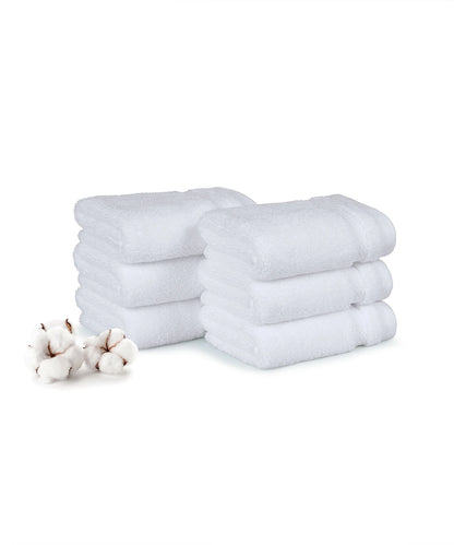 Luxury 6 PC Face Towel Set, White