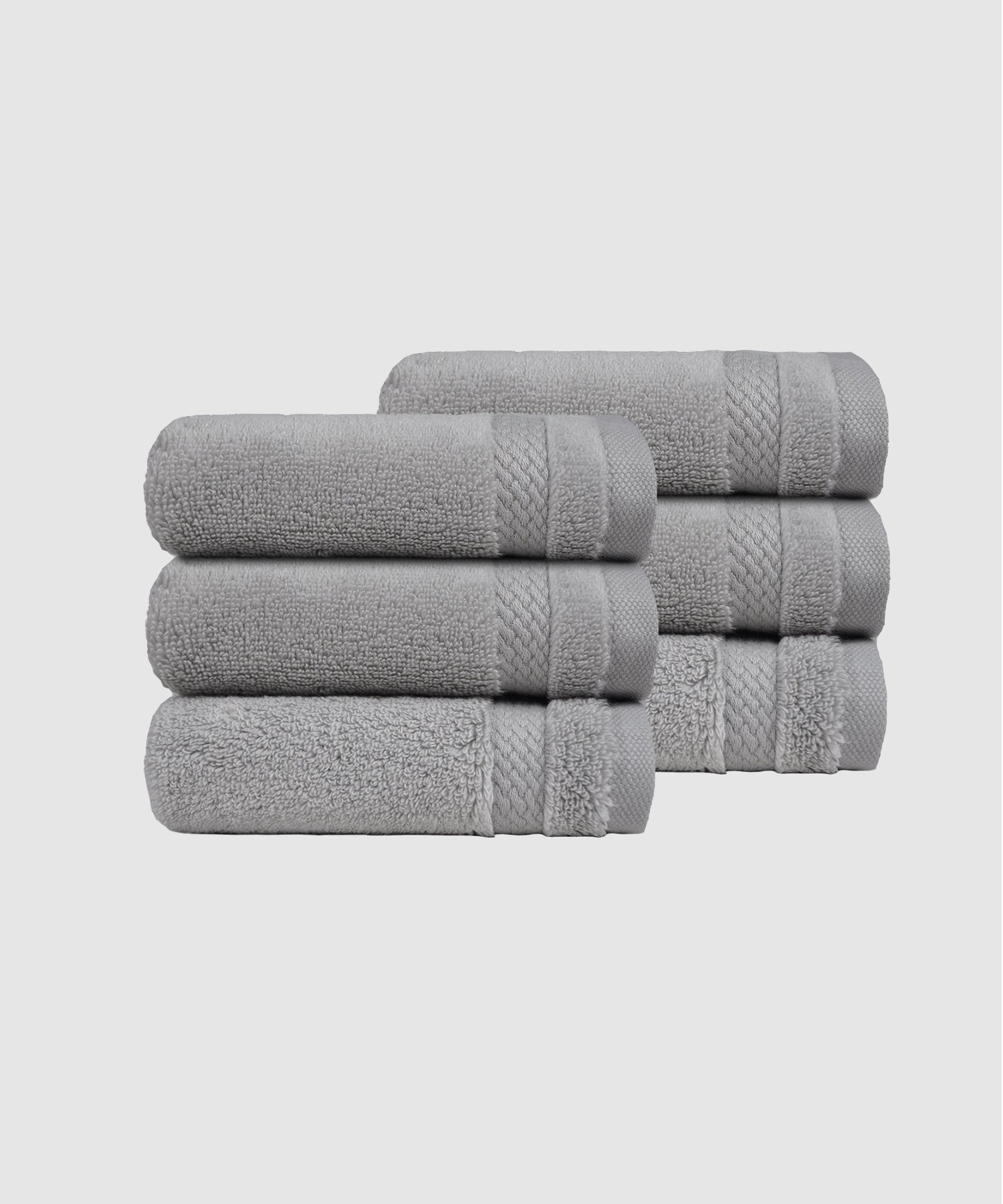 NECTORSOFT TOWEL, 625 GSM, 100% Cotton, 6PC Face Towel , GREY