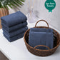 Luxury 6 PC Face Towel Set, Navy|625 GSM Cotton|Anti Microbial
