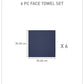 Luxury 6 PC Face Towel Set, Navy|625 GSM Cotton|Anti Microbial
