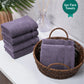 Luxury 6 Pc Face Towel set, 625 GSM, Antimicrobial, Premium Cotton, Purple