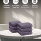 Luxury 6 Pc Face Towel set, 625 GSM, Antimicrobial, Premium Cotton, Purple