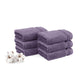 Luxury 6 Pc Face Towel set, 625 GSM, Antimicrobial, Premium Cotton, Purple
