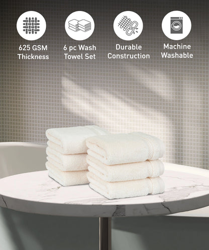 Luxury 6 PC Face Towel Set, Linen