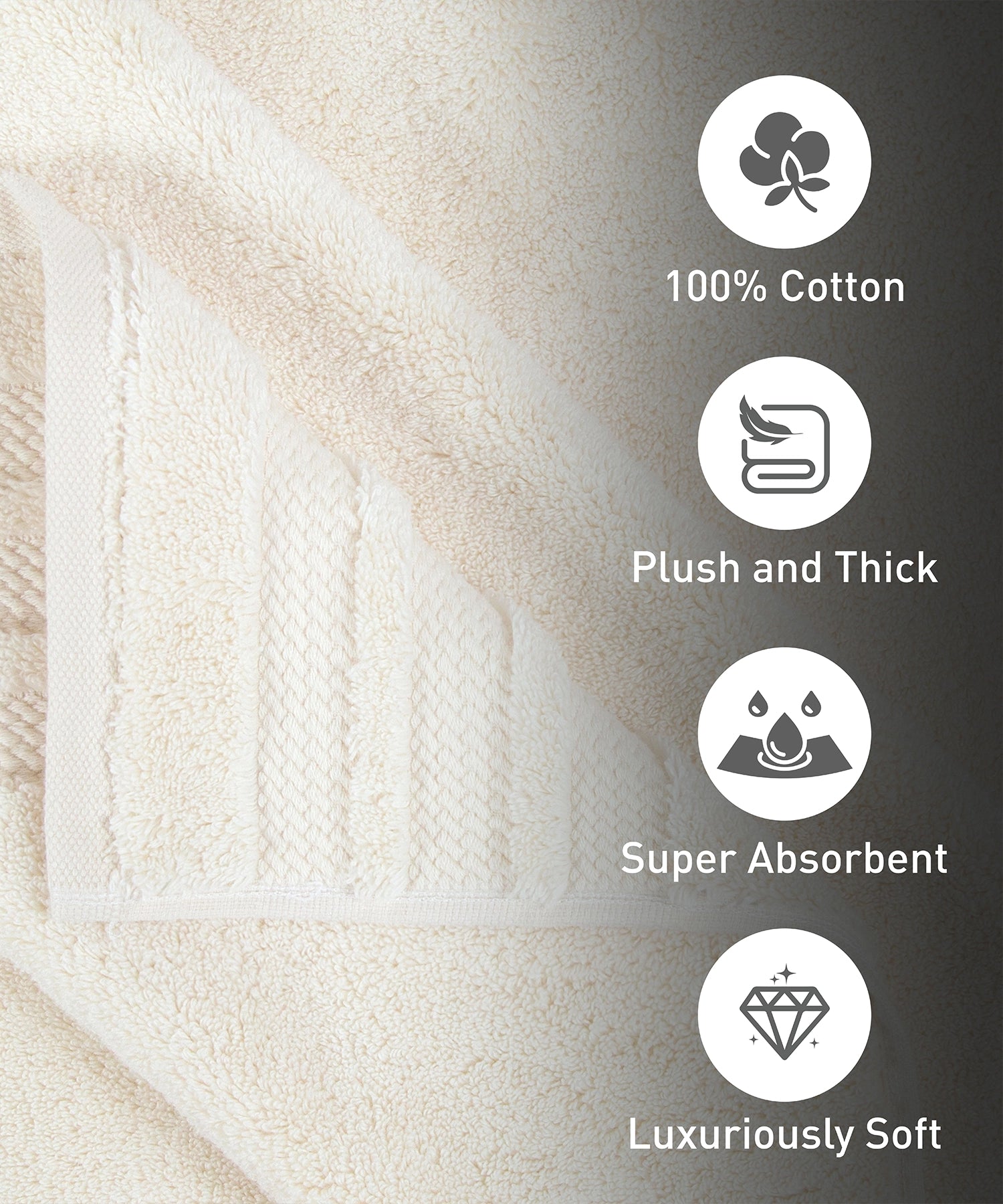 Luxury 6 PC Face Towel Set, Linen