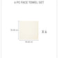 Luxury 6 PC Face Towel Set, Linen