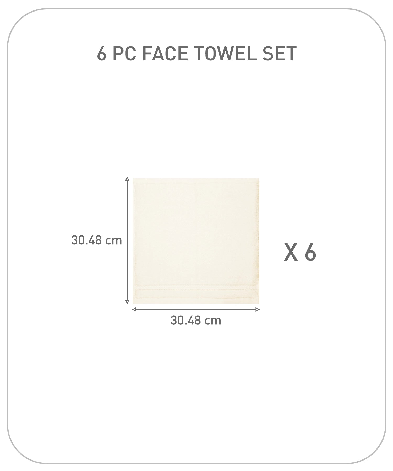 Luxury 6 PC Face Towel Set, Linen
