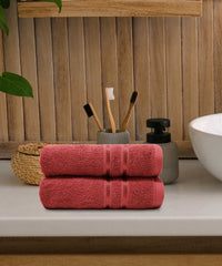 Comfort Living 2Pc Hand Towel ,400 Gsm, Quicky Dry, Tango Tomato