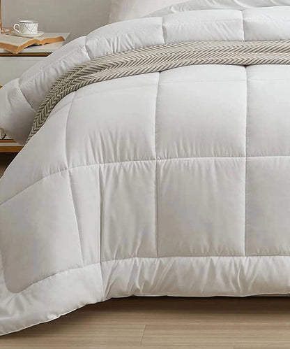 Soft Comfort Single AC Comforter, 200 GSM, Micro Polyester, White Frost