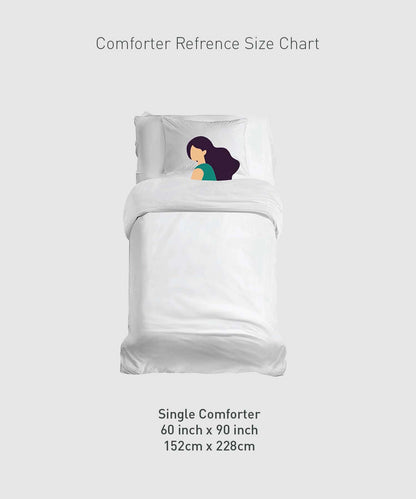 Soft Comfort Single AC Comforter, 200 GSM, Micro Polyester, White Frost
