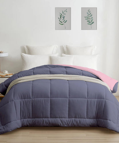 Soft Comfort Double Comforter, 200 GSM, Micro Polyester, Rose Dust