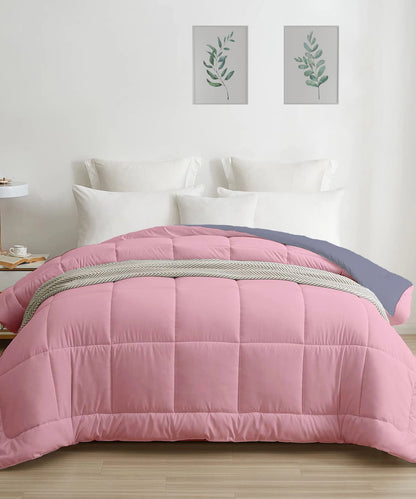 Soft Comfort Double Comforter, 200 GSM, Micro Polyester, Rose Dust