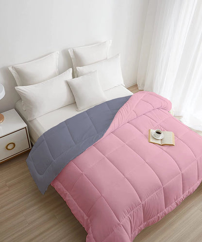 Soft Comfort Double Comforter, 200 GSM, Micro Polyester, Rose Dust