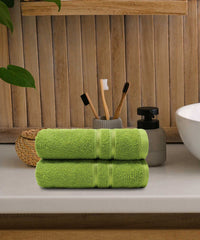 Comfort Living 2Pc Hand Towel ,400 Gsm, Quicky Dry, Lime Green