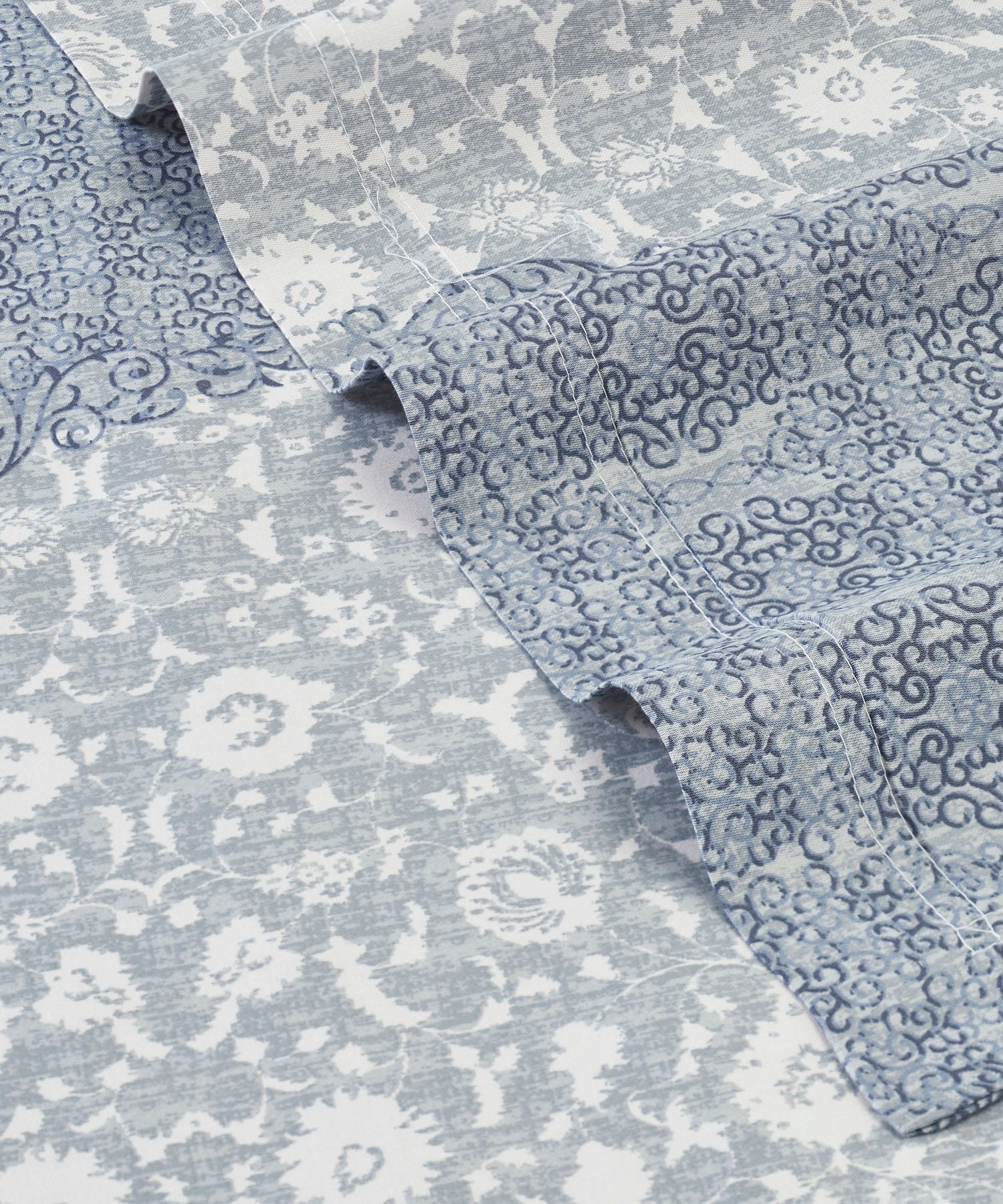 Classic King Printed Bedsheet ,210 TC,ACANTHUS BLUE